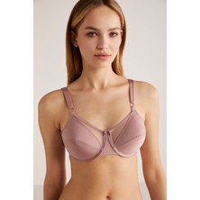 Kom Gül Kurusu Nelly Balenli Transparan Detay Toparlayıcı Sütyen