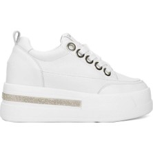 Bags Shoes Guja 25y492 Kadın Hakiki Deri Yüksek Taban Taşlı Sneaker Spor Ayakkabı