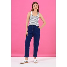 Vena Kadın Marla Dark Blue Yüksek Bel Slouchy Jean Pantolon