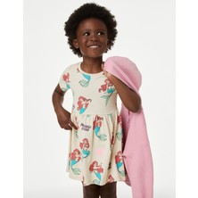 Marks & Spencer Saf Pamuklu The Little Mermaid:trade_mark: Kısa Kollu Elbise (2-8 Yaş)