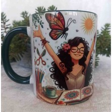 Mugs And Love Huzurrr Vintage Baskı Büyük Boy Kupa