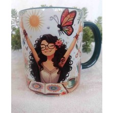 Mugs And Love Huzurrr Vintage Baskı Büyük Boy Kupa