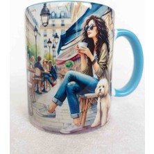 Mugs And Love Kahve Keyfii Vintage Baskı Büyük Boy Kupa