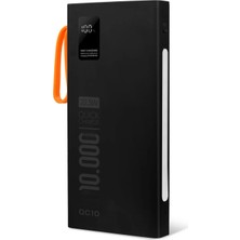 MM Teknoloji QC10 10.000 Mah Pd 22.5W Dahili Kablolu Hızlı Şarj LED Fener Powerbank