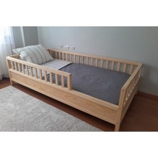 Oppipo Montessori Çocuk Karyola - Montessori Yatak - Ahşap Karyola - 45 cm Korkuluklu - OPPIPO56