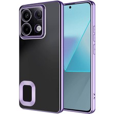 Kzy Xiaomi Note 13 4g Kapak Yanları Renkli Lens Korumalı Logo Gösteren Şeffaf Luxury Silikon Kılıf - Lila