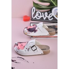 Aziz Şahin Shoes 8087 Tatlı Kız Baskılı Konfort Sabo Terlik