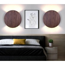 Aysem Wood Yansıtma Tasarımlı Çift Yönlü Ahşap Salon Hol Cafe Otel Duvar Aplik Avize Gece Lambası Duvar Lambası