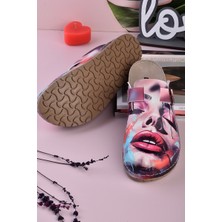 Aziz Şahin Shoes 8072 Güzel Kadın Baskılı Konfort Sabo Terlik