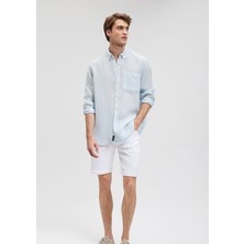 Keten Karışımlı Mavi Gömlek  0211051-70795