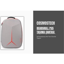 Cosmostech Deadskull Ps5 CD ve Dijital Model Konsol Sırt ve El Ergonomik seyahat taşıma çantası Gri