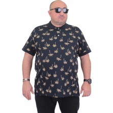 Moc Grande Mocgrande Erkek Büyük Beden Polo Yaka T-Shirt Palm 24460 Lacıvert