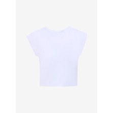 People By Fabrika Bisiklet Yaka Düz Beyaz Kadın T-Shirt Spbf4Sl-Tst5577