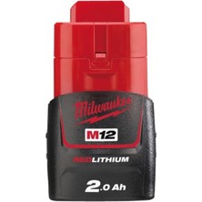 Milwaukee Akü M12B2 Redlithium-Ion 12V. 2,0AH Mılwaukee T4932430064