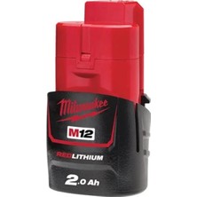 Milwaukee Akü M12B2 Redlithium-Ion 12V. 2,0AH Mılwaukee T4932430064