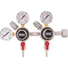 Yıldız Co2 Meşrubat Regülatörü W 21.80 x 1/14"  (Çift Regülatörlü) 5072