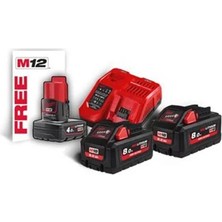 Milwaukee M18 HNRG-802 Akü+Şarj Cihazı Paket T4933471073