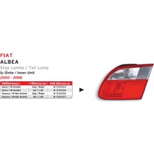 Parçafix Stop Lambasi Sag Ic Albea Fume Beyaz 2002-2006 504626434
