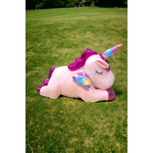 Zolo Kids Unicorn Tek Boynuzlı At Ponny Uykucu Dolum Oyuncak 80CM Orta Boy Bebek Uyku ve Oyun Arkadaşı