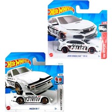 Hot Wheels Police 2 Araç Set - 2018 Honda Civic Type R & Mazda Rx-7 (1/64)