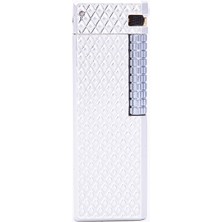 Parmida Gümüş Işlemeli Soft Flame Metal Çakmak