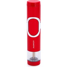 Parmida Tek Torch Pürmüz Kırmızı-Gümüş Metal Puro Çakmağı