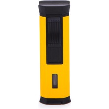 Parmida 3 Torch Pürmüz Sarı-Siyah Metal Puro Çakmağı