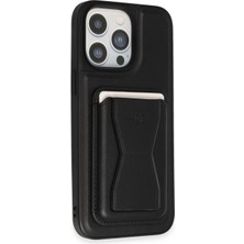 Fuchsia iPhone 14 Pro ile Uyumlu Kılıf HD Deri Luxury Magnet Kartvizitli Kapak