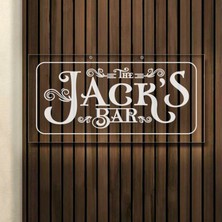 Bk Gift Kişiye Özel Isimli Akrilik Bar TABELASI(38X19CM)-8, Home Bar Tabela, Duvar Dekoru