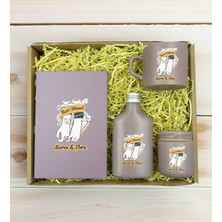 Bk Gift Kişiye Özel Isimli Dtf Best Friend Temalı Mat Gri Defter & Kahve Fincanı & Kolonya & Mum Hediye Seti-4, Arkadaşa Hediye, Doğum Günü Hediyesi