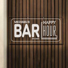 Bk Gift Kişiye Özel Isimli Akrilik Bar TABELASI(38X19CM)-25, Home Bar Tabela, Duvar Dekoru
