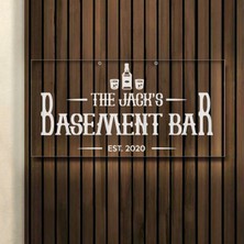 Bk Gift Kişiye Özel Isimli Akrilik Bar TABELASI(38X19CM)-38, Home Bar Tabela, Duvar Dekoru