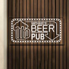 Bk Gift Kişiye Özel Isimli Akrilik Bar TABELASI(38X19CM)-20, Home Bar Tabela, Duvar Dekoru