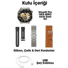 Tekno Trust Gri Wearfit Hk8 Hero Akıllı Kol Saati Yuvarlak Model 1.52INÇ 37MM Amoled Ekran (Gri) 500-600 Mah 1