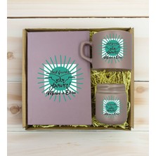 Bk Gift Kişiye Özel Isimli Dtf Best Friend Temalı Mat Gri Defter & Kahve Fincanı & Mum Hediye Seti-1, Arkadaşa Hediye, Doğum Günü Hediyesi
