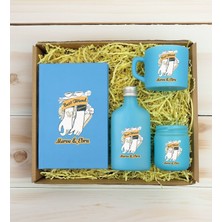 Bk Gift Kişiye Özel Isimli Dtf Best Friend Temalı Turkuaz Defter & Kahve Fincanı & Kolonya & Mum Hediye Seti-4, Arkadaşa Hediye, Doğum Günü Hediyesi