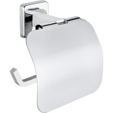 Eym Tema Lüx Kare Plus Banyo Tuvalet Kağıtlığı Kapaklı Wc Kağıtlık Krom
