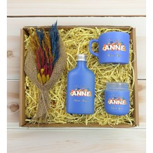 Bk Gift Kişiye Özel Isimli Dtf Anne Temalı Mavi Kahve Fincanı & Kolonya & Mum & El Yapımı Kuru Çiçek Buketi Hediye Seti-2, Anneye Hediye, Anneler Günü Hediyesi