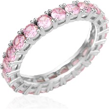 Söğütlü Silver Gümüş Rodyumlu Pırlanta Modeli Akuamarin Taşlı Su Yolu Tamtur Yüzük