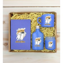Bk Gift Kişiye Özel Isimli Dtf Best Friend Temalı Mavi Defter & Kahve Fincanı & Kolonya & Mum Hediye Seti-4, Arkadaşa Hediye, Doğum Günü Hediyesi