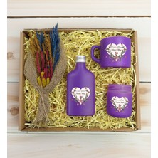 Bk Gift Kişiye Özel Isimli Dtf Anne Temalı Mor Kahve Fincanı & Kolonya & Mum & El Yapımı Kuru Çiçek Buketi Hediye Seti-5, Anneye Hediye, Anneler Günü Hediyesi