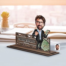 Bk Gift Kişiye Özel 3D Kabartma Isimli Baba Karikatürlü Ahşap Biblo-4, Babaya Hediye, Babalar Günü Hediyeleri