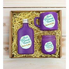 Bk Gift Kişiye Özel Isimli Dtf Best Friend Temalı Mor Kahve Fincanı & Kolonya & Mum Hediye Seti-2, Arkadaşa Hediye, Doğum Günü Hediyesi