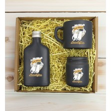 Bk Gift Kişiye Özel Isimli Dtf Best Friend Temalı Antrasit Kahve Fincanı & Kolonya & Mum Hediye Seti-4, Arkadaşa Hediye, Doğum Günü Hediyesi