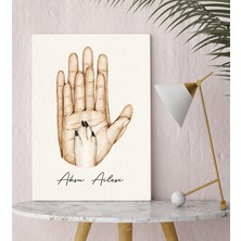 Bk Gift Kişiye Özel Isimli Aile ve Pati Tasarımlı Renkli Kanvas Tablo-2 30X50, Ev Dekorasyonu, Arkadaşa Hediye