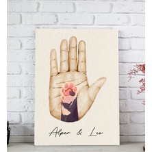 Bk Gift Kişiye Özel Isimli El ve Pati Tasarımlı Renkli Kanvas Tablo-2 20X30, Ev Dekorasyonu, Arkadaşa Hediye