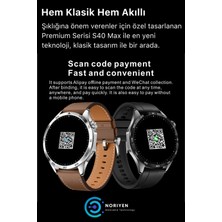 Tekno Trust Siyah Premium Serisi S40 Max Hd Ekran Spor ve Sağlık Sensörlü Klasik Model Ios Android Uyumlu Akıll