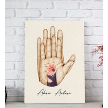 Bk Gift Kişiye Özel Isimli Aile ve Pati Tasarımlı Renkli Kanvas Tablo-1 20X30, Ev Dekorasyonu, Arkadaşa Hediye