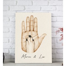 Bk Gift Kişiye Özel Isimli El ve Pati Tasarımlı Renkli Kanvas Tablo-3 20X30, Ev Dekorasyonu, Arkadaşa Hediye