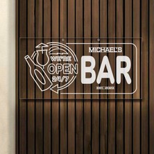 Bk Gift Kişiye Özel Isimli Akrilik Bar TABELASI(38X19CM)-19, Home Bar Tabela, Duvar Dekoru